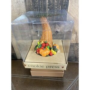 Shaker Hearth Cornucopia Cookie Press 1997 Vintage New 3" Cookies & Recipe